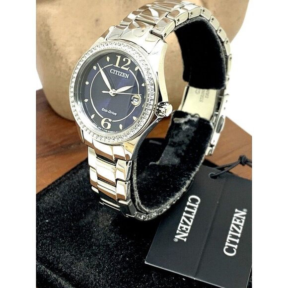 Citizen Womens Watch FE1140-86L Eco Drive Silhouette Blue Dial Silver Steel 29mm - Picture 2 of 15